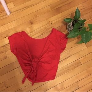Aritzia Red Crop Top